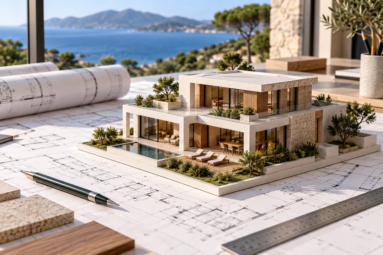 Modello architettonico su elaborati progettuali
